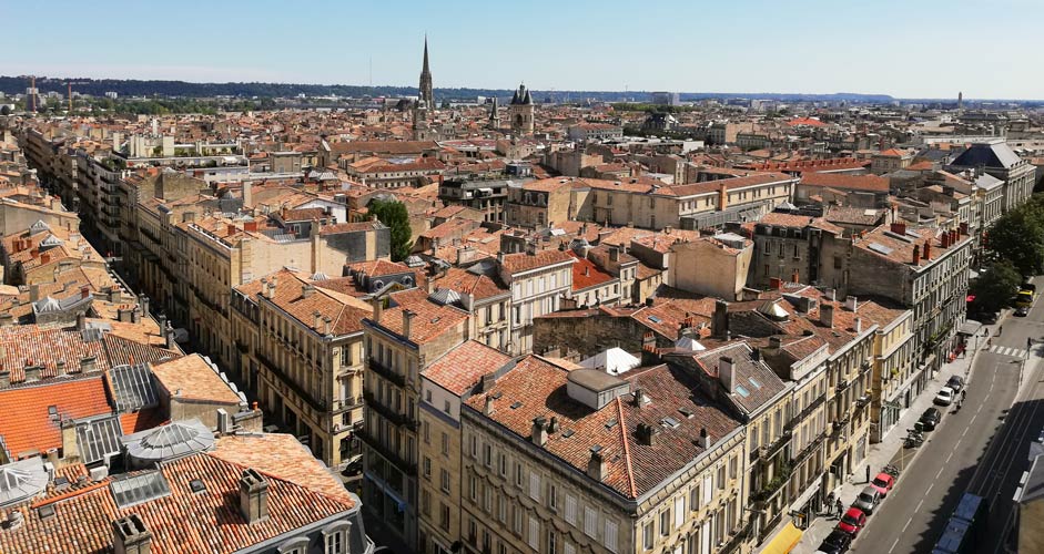 Sicht vom Turm Pey Berland in Bordeaux