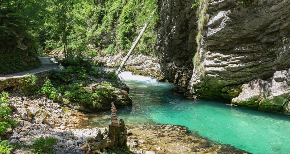 Vintgar-Klamm in der Nähe von Bled, Slowenien